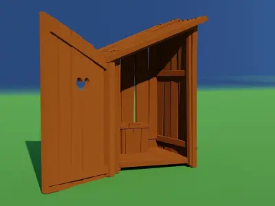 Rural Toilet 3D model