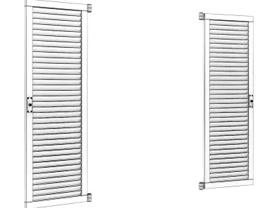 Blue External Shutters 3D model