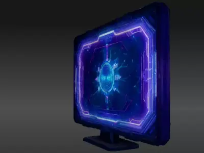 Futuristic Holographic Monitor 3D Model Sci-Fi Game-Ready  Low-poly 3D model