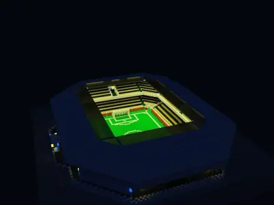 Voxel Stadium Low-poly 3D model