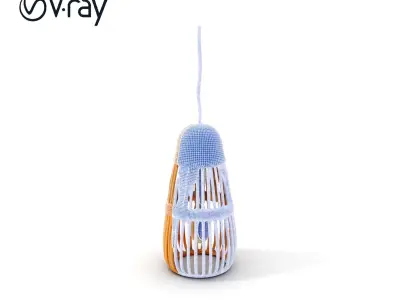 Wicker Pendant Light Model Pack Low-poly 3D model