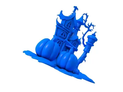 Halloween Ghost -  Haunted House - Halloween Graveyard  3D print model