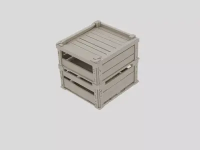 Wooden Supply Crate Stack for 3D print 3D model