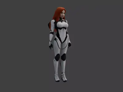 Futuristic Sci-Fi Cyborg Woman 3D model