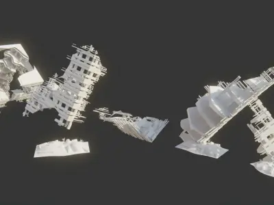 Post Apocalyptic City Asset Pack Low-poly 3D model