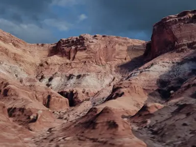 Red Desert Cliff  Landscape 3D model