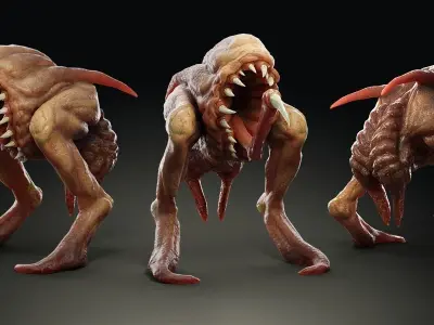 Fantastic Creature 3 Low-poly 3D model