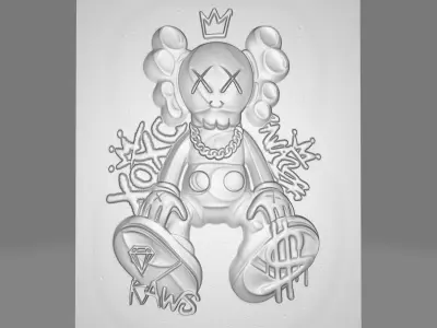 Kaws Street Art Poster Home Decor 3D print model