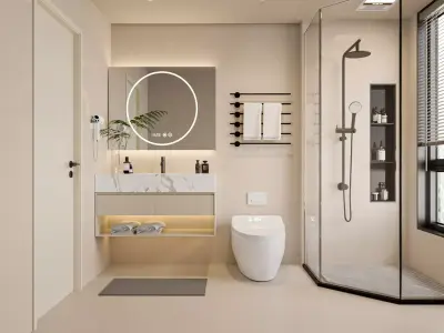 Modern Smart Bathroom 3D model