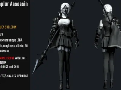 Templar Assassin - Game Ready Low-poly 3D model