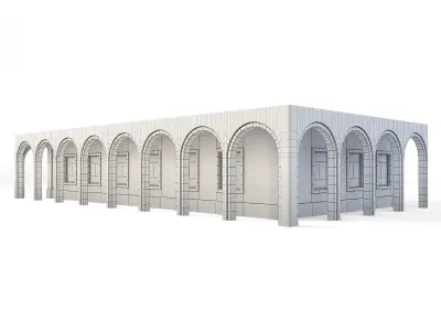 Tenement Building Ground Floor Low-poly 3D model