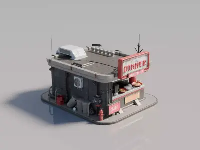 Cyberpunk House 1 3D model