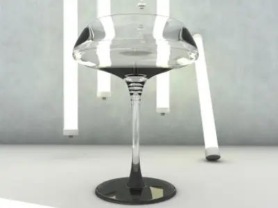 3D Cocktail glasses stylish and elegant royal tableware 3D model