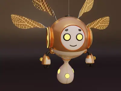 Flying Robot Low-poly 3D model