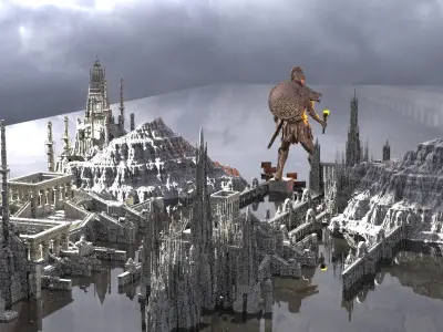 Colossus Of Rhodes Even Bigger City Kit bash 3D model