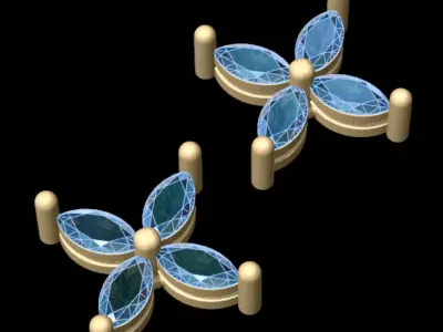 4 Marquise Earing Free 3D print model