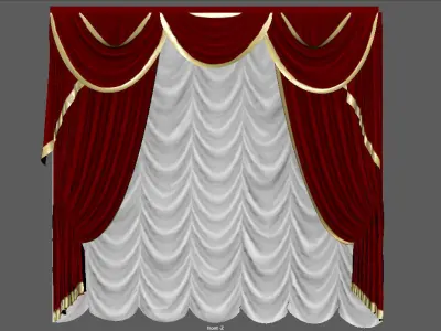 CURTAINS 3 curtain Low-poly 3D model