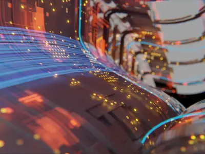 Sci-fi corridor broadcast design 3D model