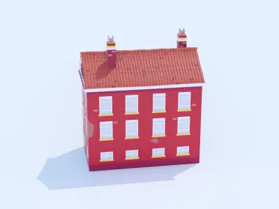 Italian Building number 4 Lowpoly Low-poly 3D model