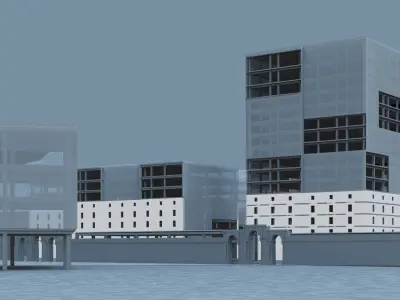 Modern Urban neighbourhood Trieste 3D model