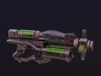 Sci-Fi Bio-Wep Remake Low-poly 3D model