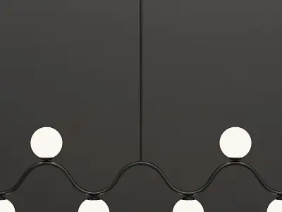 Wave Length Black Chandelier 3D model