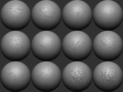 90 Crack VDM Brushes and Alpha Pack Low-poly 3D model