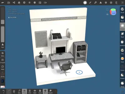 The miniatur room low poly  Free 3D print model