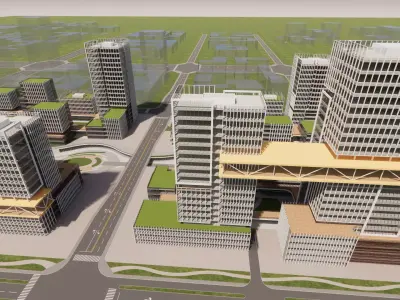 Modern City Block -A4 3D model