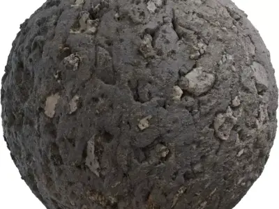 Cracked Asphalt With Exposed Aggregate PBR Material  Texture