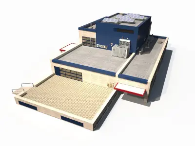 Police Station Low Poly Low-poly 3D model