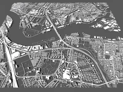 Cityscape Rotterdam Holland 3D model