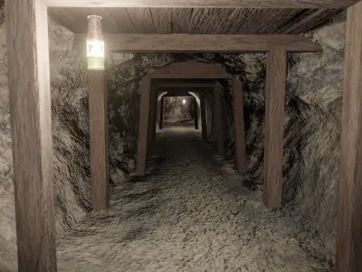 Modular Mine Tunnels Version Two Low-poly 3D model