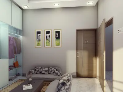 Living Room Low-poly 3D model