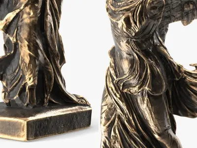  Nike Samothrace Victory Bronze Statuette 