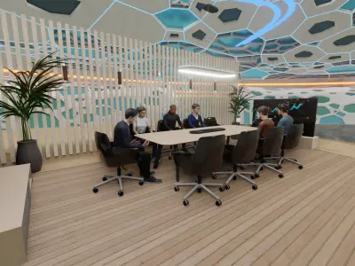 Detailed 3D Metaverse Space for web3 NFT community 3D model