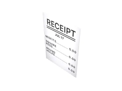 Receipt Emoji v1 001 Low-poly 3D model