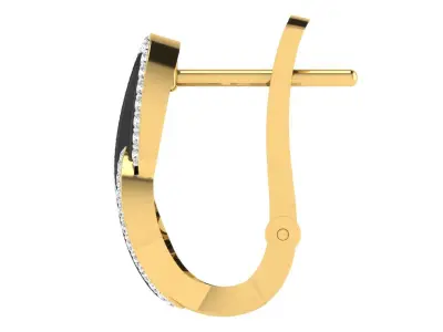 Yellow gold diamond earring-EZ BI-85 3D print model