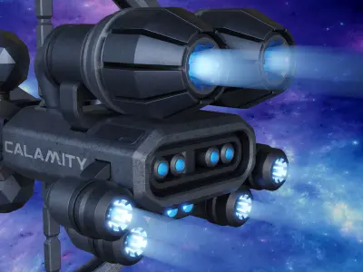 Sci-Fi Spaceship 3D model 4
