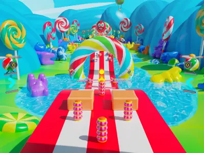 Platformer 4 Candy Low-poly 3D model