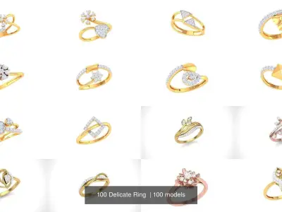 100 Delicate Ring  3D Model Pack
