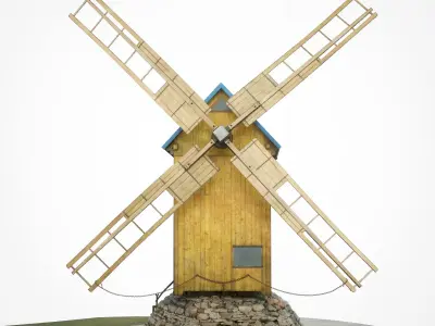 Game-Ready Meelase Windmill Low-poly 3D model