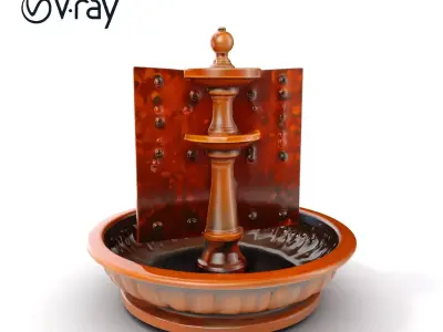 Rustic Industrial Fountain Model Pack Low-poly 3D model