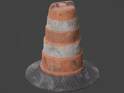 Traffic Barrel Game Ready Model Low-poly 3D model