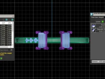 Open End Light Weight Baguette stone Band Ring 3D print model