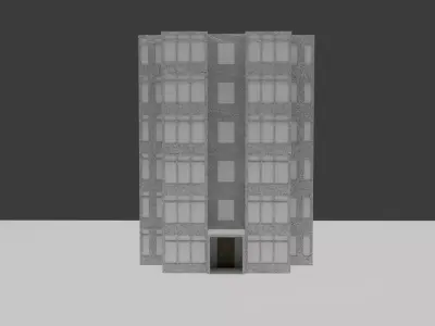 Soviet-Style Apartment Building 3D Model Free low-poly 3D model