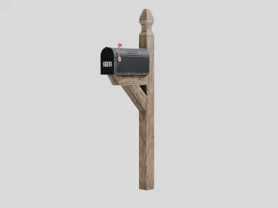 Traditional American Mailbox with 4K Textures Low-poly 3D model