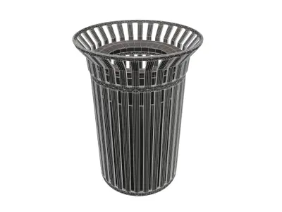 Black Steel Outdoor Trash 3D model
