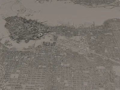 Cityscape Vancouver Canada 3D model