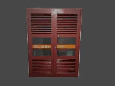 3D door fire cabinet prop 3D model